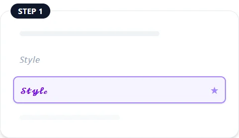 Step 1: Pick a style — Type or paste your text into the box above, then browse the style list. Every style updates instantly as you type.