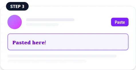 Step 3: Paste anywhere — Paste the result into an Instagram bio, TikTok caption, Discord name, or anywhere else — it's plain text, so it works everywhere.